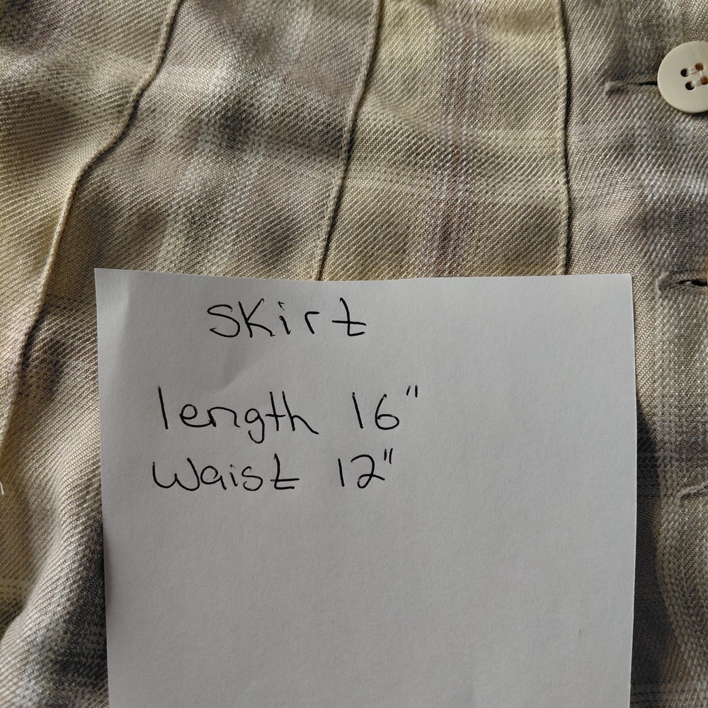Pendleton Women's Sz 2 Yellow Plaid Pleated Short Skirt 100% Rayon Clueless READ - Picture 8 of 12
